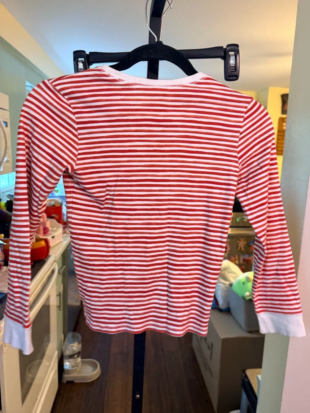 Hart + Land Organic Cotton 2 Piece Pajamas Red White Stripes, size 12 Years
